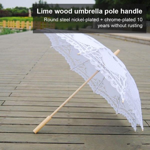 

umbrellas lace parasol umbrella wedding elegant cotton embroidery ivory