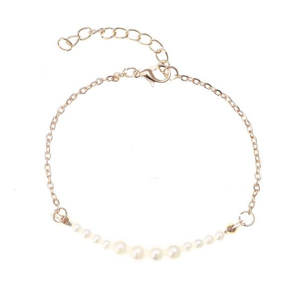 

charm bracelets simple style imitated pearl for women trendy handmade little bracelet bohemian jewelry, Golden;silver