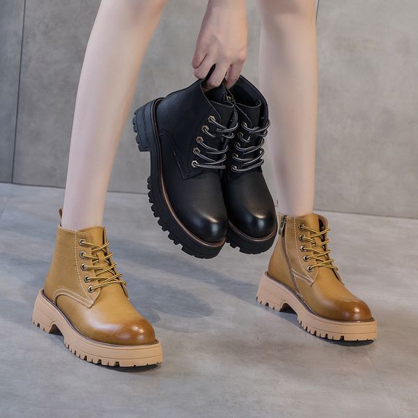 

versatile korean 2021 autumn short martin boot's sho, Black