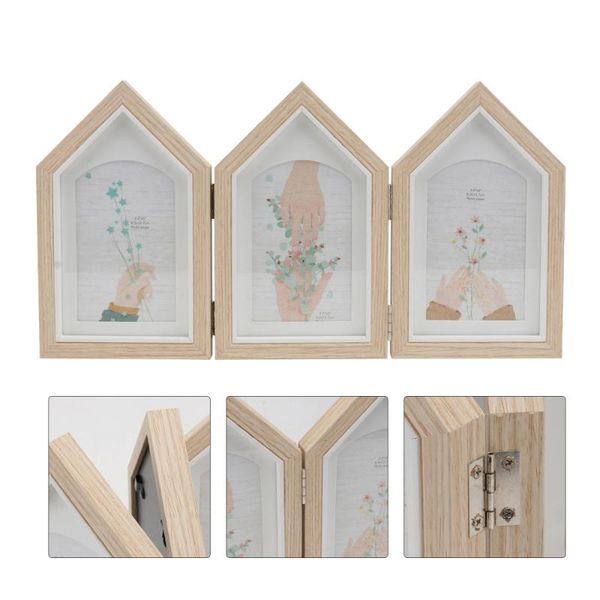 

1pc wood po holder simple home picture frame decor (wood) frames
