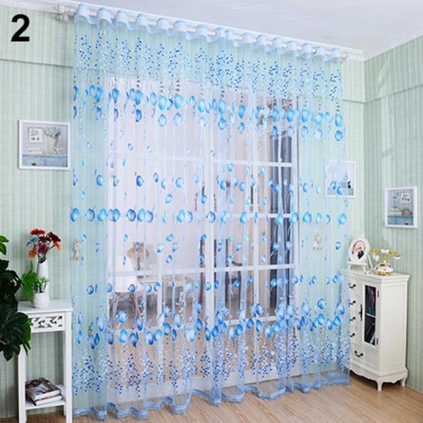 

curtain & drapes tulip flower voile drape panel room sheer home door window decoration