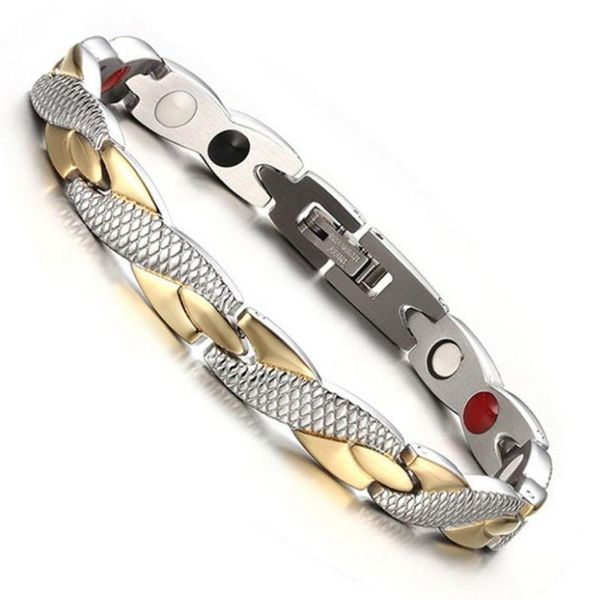 

link, chain body slimming weight loss bracelet anti-fatigue healing hematite beads stretch magnetic therapy bead wrist bracelets, Black