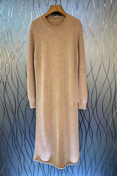 

pure color simple wool knitted dress womens autumn european and american new slimming dress 9y, White;black
