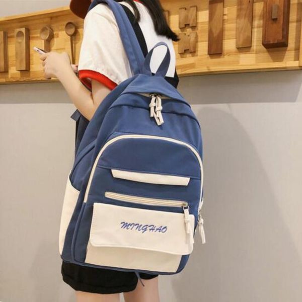 

nylon school bag for teenager girls women backpack student large capacity shoulder laptravel bags
