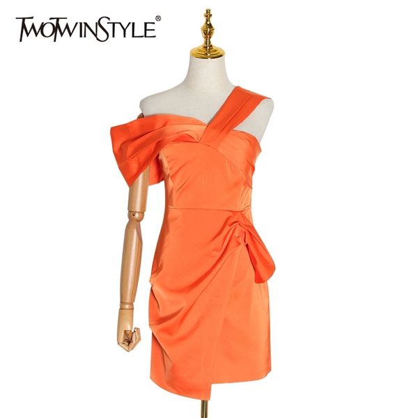 

asymmetrical party dress women slash neck high waist irregular ruched dresses for female fashion clothing 210520, Black;gray