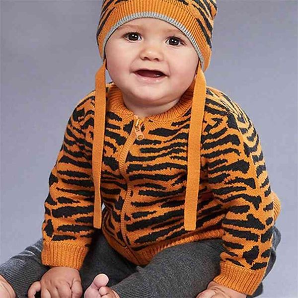 

autumn winter infant warmth kids boy girl cardigan coat clothing baby boys girls stripe knit jacket 210521, Blue