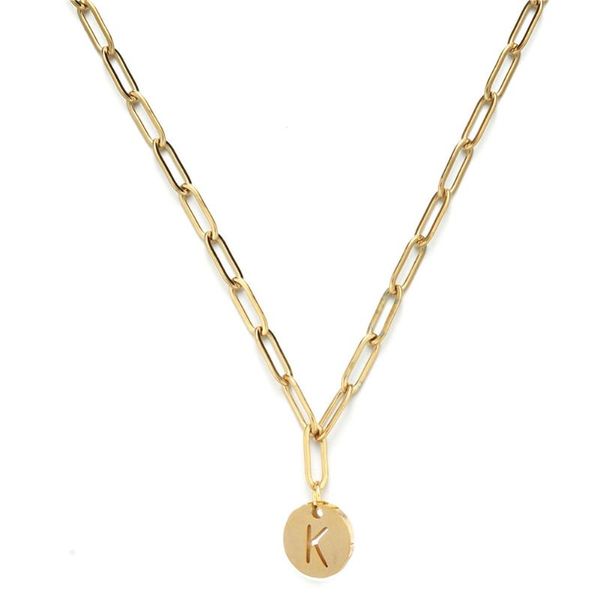 

trendy gold initial necklace letter initials name choker for women girls birthday gift pendant necklaces, Silver