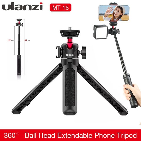 

ulanzi mt-16 extend tablet tripod with cold shoe for microphone led video light smartphone slr camera vlog sony canon tripods