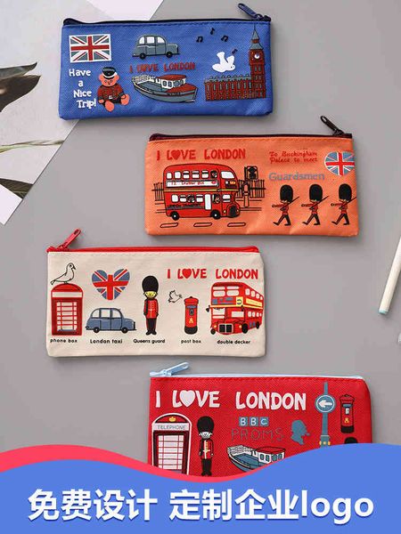 

pencil oxford cloth creative canvas cartoon boy personality zipper pencil case student girl pencil case stationery case