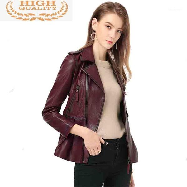 

leather genuine jacket autumn women 100% real sheepskin coat female korean bomber jackets chaqueta mujer my3970 women's & faux, Black