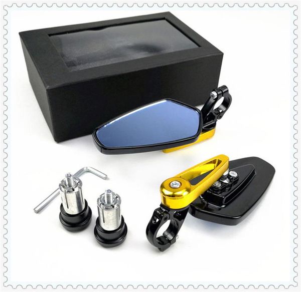 

motorcycle mirrors 2pcs 7/8" 22mm bar end blue glass rear view for k1200s k1300 s/r/gt hp2 sport k1200r