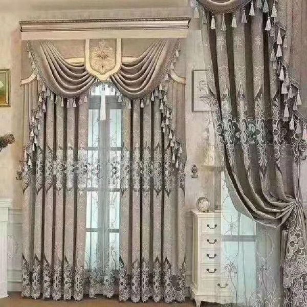 

curtain & drapes high-end european-style hollow embroidered curtains living room bedroom luxury villa classical decorative valance custom