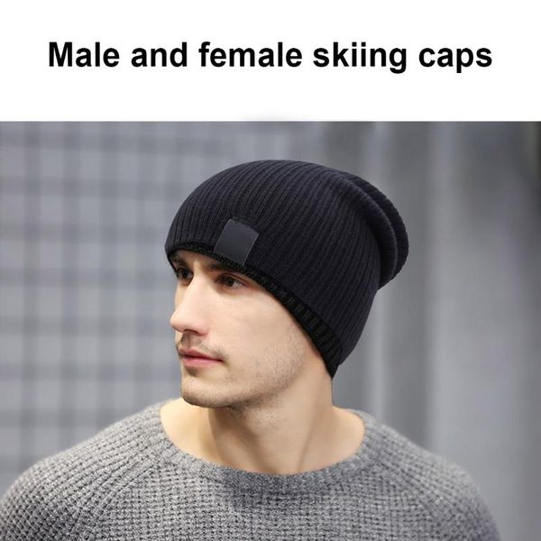 

beanies men women winter cap outdoor bonnet skiing hat soft knitted ea