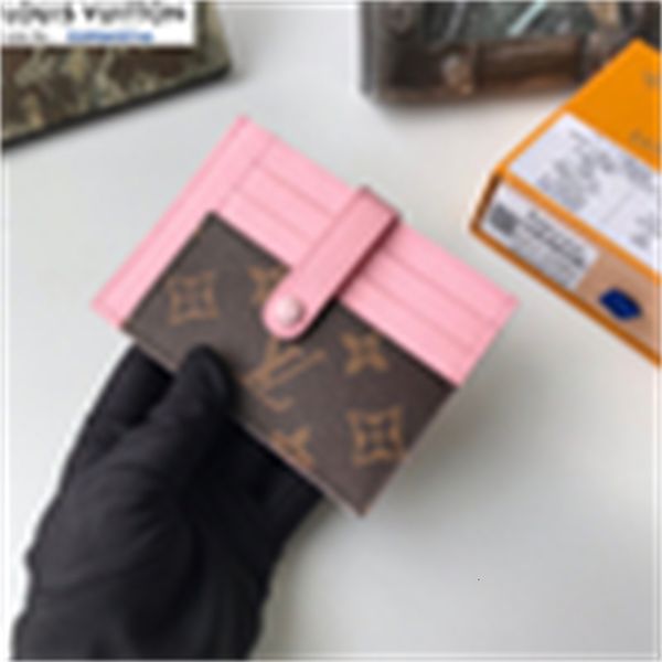 

phone brand designer luxury m66532 card printed card holder pink holders women real leather long key wallets chain wallet pouches cases purs, Red;black