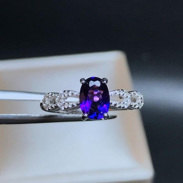 

cluster rings simple style natural amethyst ring 925 silver fashion favorite attention, Golden;silver