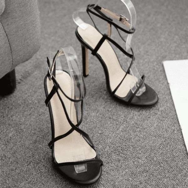 

sandals 2021 summer high heeled women's one line strap thin waterproof platform shoes, Black