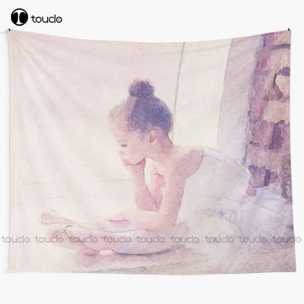 

tapestries little ballerina waiting to dance tapestry horizontal blanket bedroom bedspread decoration art home