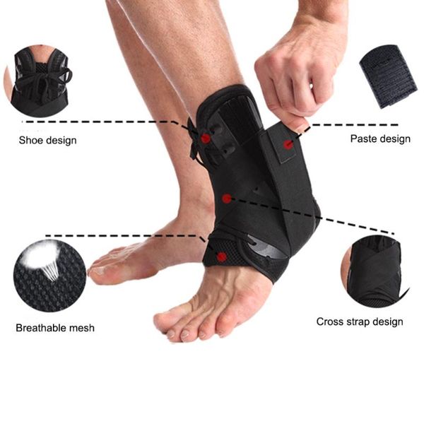 

ankle support brace sports adjustable straps foot orthosis stabilizer, Blue;black
