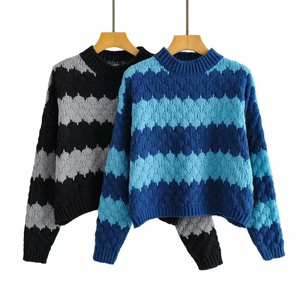 

2021 luxury clothes womens sweater designer sweaters pullover casual knit contrast color hollow out crew neck women hoodies, White;black