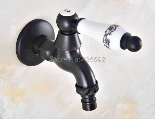 

bathroom sink faucets black oil rubbed brass single ceramic handle laundry cold water tap and washing machine faucet /garden taps lav344