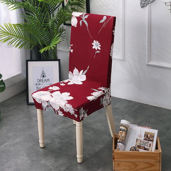 

chair covers printed dining cover soft milk silk home seat protector stretch kitchen case removable anti dust