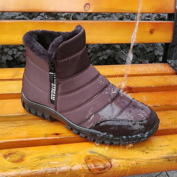 

boots zipper cotton shoes botas de mujer winter korean version plus velvet warm snow female short tube, Black