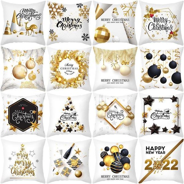 

christmas decorations peach skin cushion cover merry decoration for home navidad 2021 xmas gift ornaments happy year 2022