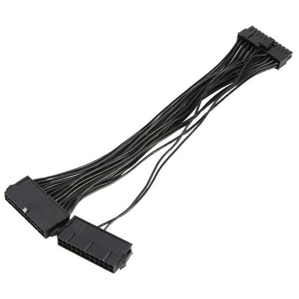 24 pinos 20 + 4Pin fonte de alimentação dupla cabo de extensão PSU para ATX Motherboards Miner PSU-Cable