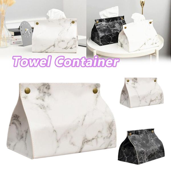 

tissue boxes & napkins marble box case pouch leather home car napkin paper towel container papers dispenser holder table decoration 2
