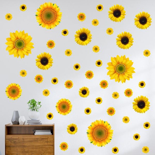 

wall stickers 3d butterfly wallpaper sunflower sticker removable flower decal home decor children room living decoration