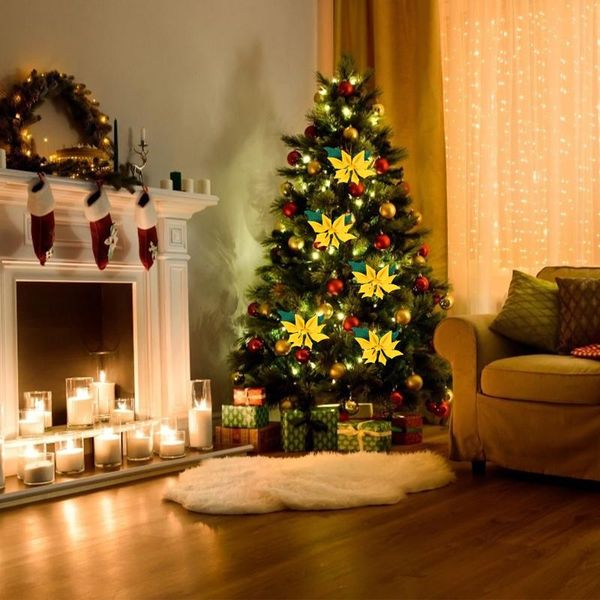 

decorative flowers & wreaths 10pcs christmas flower decor xmas tree party props