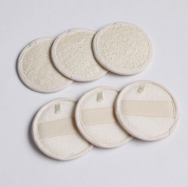 10 cm redondo em forma natural loofah almofada esfoliating rosto esponja remover a massagem morta spa massagem lofah pads