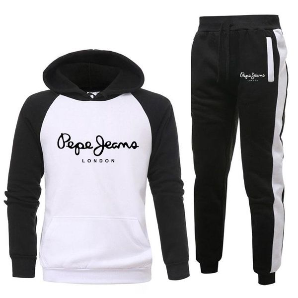 

men's hoodies & sweatshirts patchwork hooded sweatshirt clothing casual loose fleece warm streetwear male fashion autumn winter outwear, Black