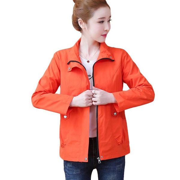 

women's jackets ioqrcjv short windbreaker jacket female 2021 spring autumn loose casual womens coats outerwear plus size s-3xl l36, Black;brown