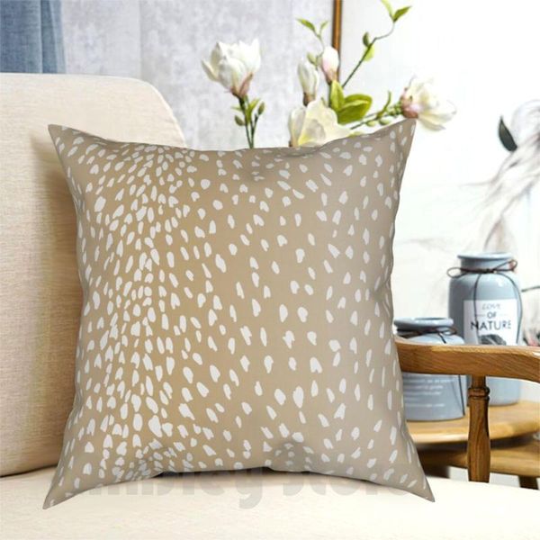 

light antelope fawn print pillow case printed home soft diy cover deer pattern dotted ivory taupe