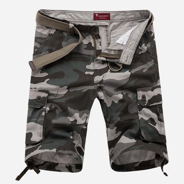 

summer 2021 men's fashion casual cotton pants camouflage short multi-pocket overalls military camo cargo shorts p102, White;black