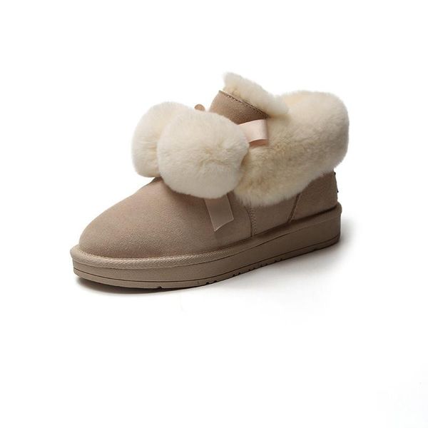 

boots hairy shoes 2021 snow fur ball decoration women's short thickened autumn winter warm cotton, Black