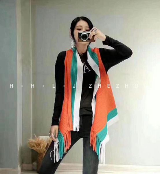 

shirt miyake fashion fold cardigan cartoon print sleeveless v-neck tassel coat, White;black