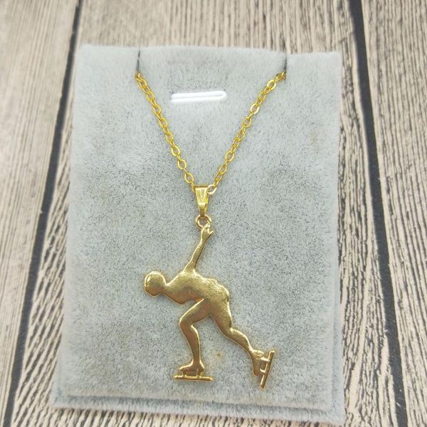 

pendant necklaces trendy skating necklace men's speed jewellery figure, Silver