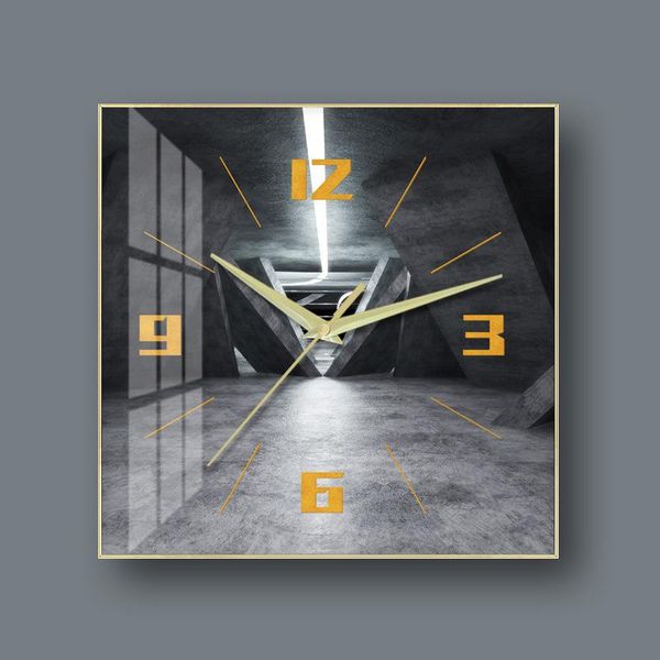 

wall clocks square clock living room home fashion light luxury european style simple technology sense industrial decorative