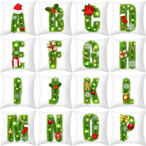 

cushion/decorative pillow green letter square pillows case luxury throw pillowcase home sofa decoartion cushion cover printed pillowcover