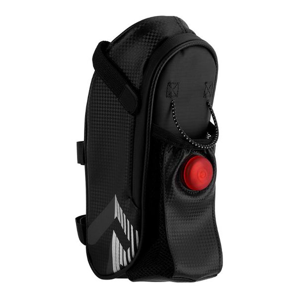

bike lights bicycle saddle bag cycling water bottle pouch ip44 waterproof taillight pocket with led light