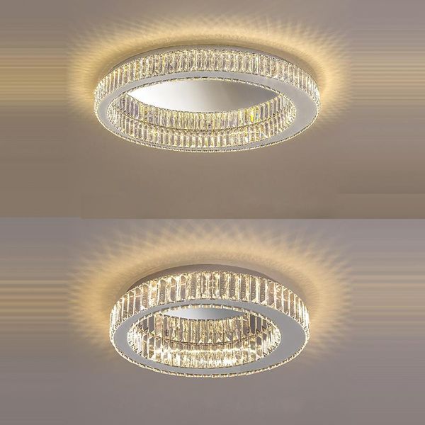 

postmodern round stainless steel crystal designer lamparas de techo ceiling lights.ceiling light.ceiling lamp for foyer lights