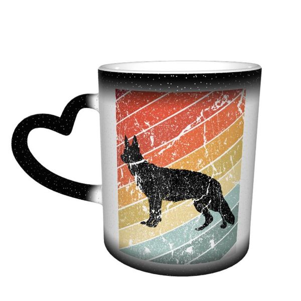 

mugs german shepherd mug retro pottery chat color changing creative cups