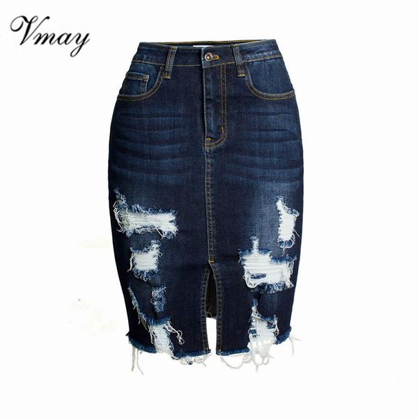 

skirts vmay 2021 arrival women fashion washed and worn tassel denim female women's wrap pencil, Black