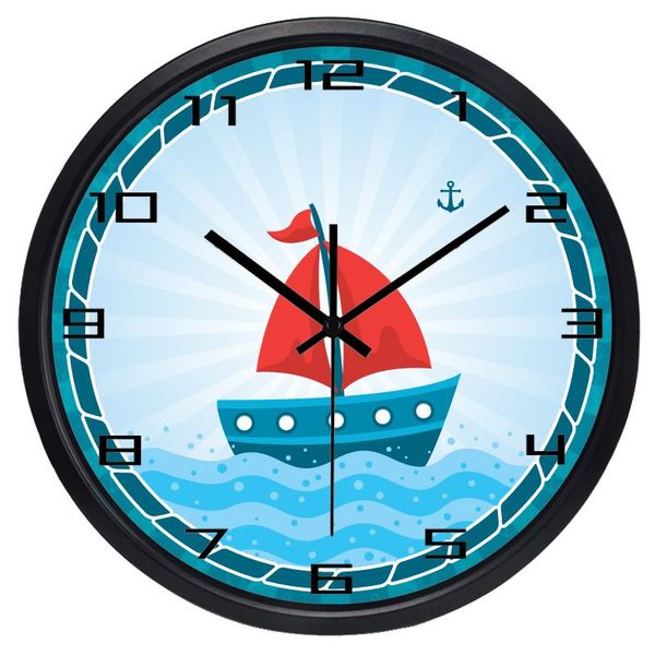 

wall clocks cartoon sailboat clock children living room home decor