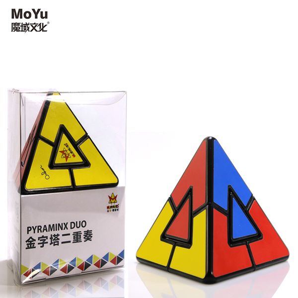 

moyu double pyramid 2x2 magic cube black sticker 2x2x2 professional speed cubo magico kid educational toy gift