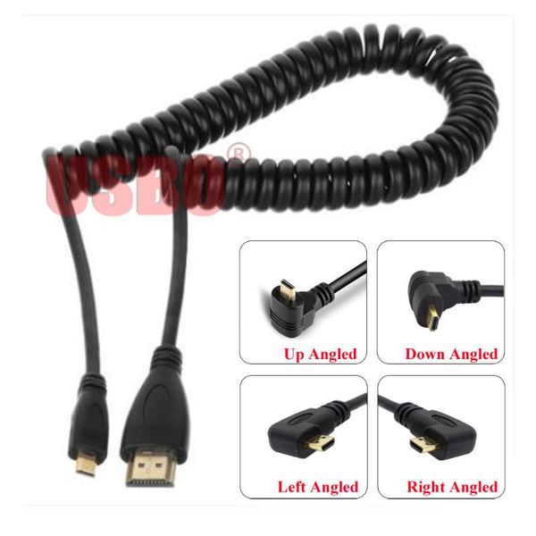 

audio cables & connectors supply straight / elbow black 1.5m 1.4v micro- male to spring retractable cable for hdtv phone tablet com