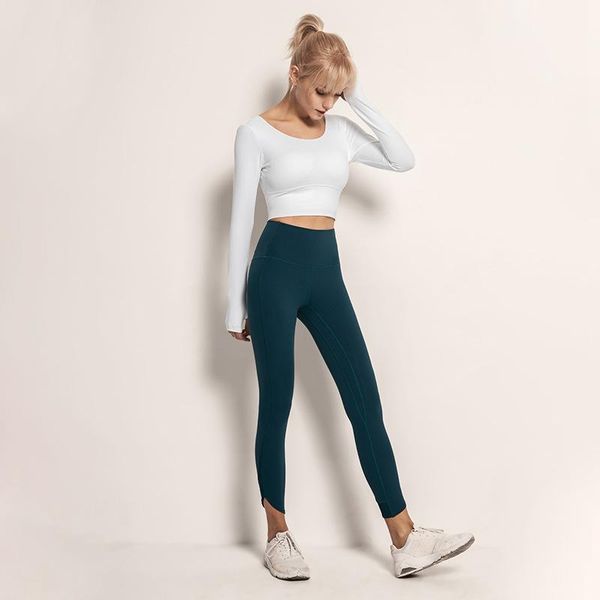 

luren sportwear suit fitness quick-drying exercise long sleeve autumn tight two piece set women women's leggings, Black