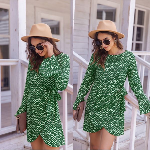 

women's real pgraphy 2021 new european and american long sleeve dress autumn, White